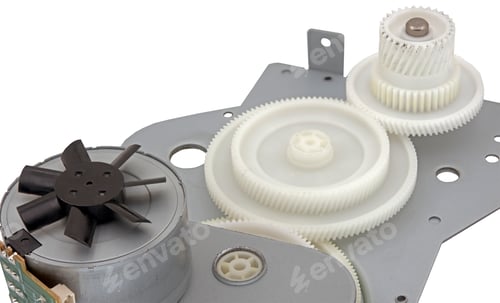 Preview: Part Of Laser Printer, Block With Electric Motor And Impeller
