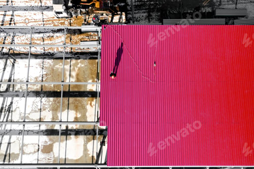 Preview: Worker For Construction, Installing Metal Roofing Tools, Sheet Metal New Electric Drill Tool Used