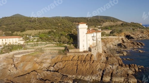 Preview: Beautiful Aerial View Of Calafuria Coastline, Italy.
