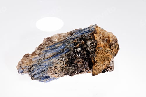 Preview: Kyanite Mineral With Garnets On The White Background