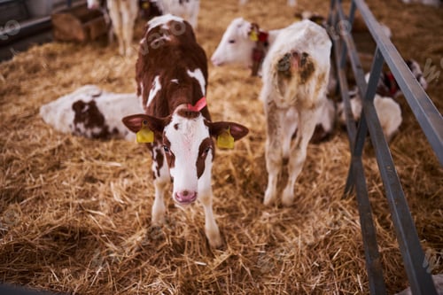 Preview: Cows In A Farm. Dairy Cows In A Farm.