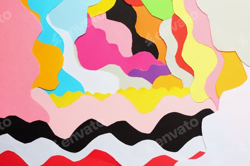 Preview: Chaotic Curved Lines Of Colored Paper, Background