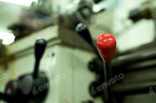 Preview: Lathe Machine For Metal Cutting, Machinery Center Background.