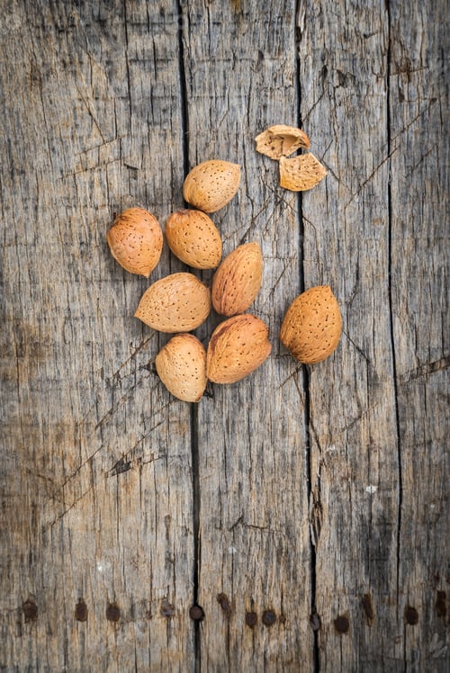 Preview: Fresh Raw Almonds On A Wooden Background