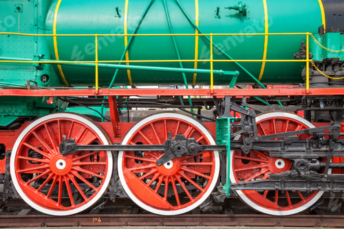 Preview: Fragment Of Old Steam Locomotive On Rails
