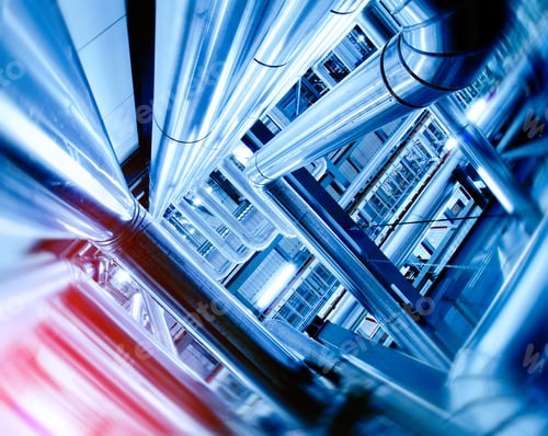 Preview: Industrial Zone, Steel Pipelines, Valves And Ladders