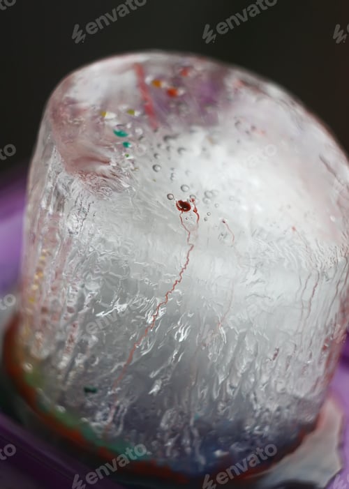 Preview: Ice Figure Painted With Watercolor. Children Creative Activity.