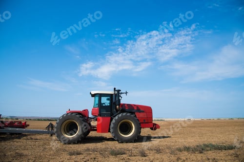 Preview: Tractor During Plowing. Agricultural Tillage In Spring