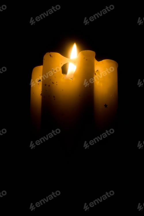 Preview: Flame Of Christmas Candles On A Dark Background.