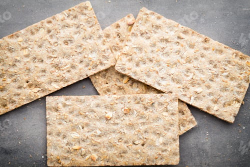 Preview: Stack Of Wholegrain Crispy Bread With Sunflower, Chia And Sesames Seeds