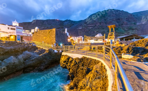 Preview: Blurred View Of Coastline At Night - Tenerife.