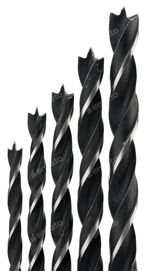 Preview: Drill Bits, Isolated On White Background Close-Up
