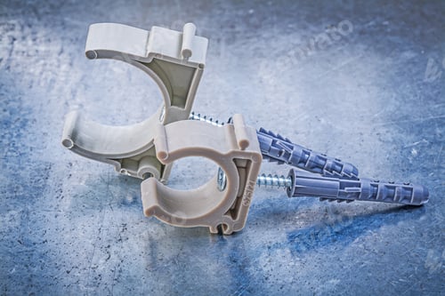 Preview: Pipe Faucets On Metallic Background Horizontal View Construction Concept.