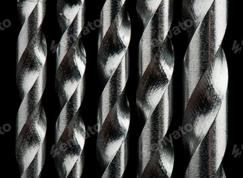 Preview: Drill Bits, Isolated On White Background Close-Up