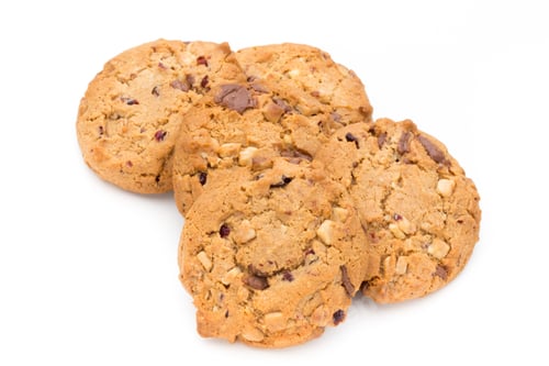Preview: Tasty Cookies Stacked on a White Background