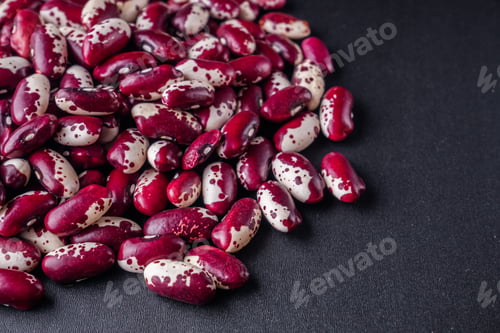 Preview: Fresh Organic Natural Beans On Black Background
