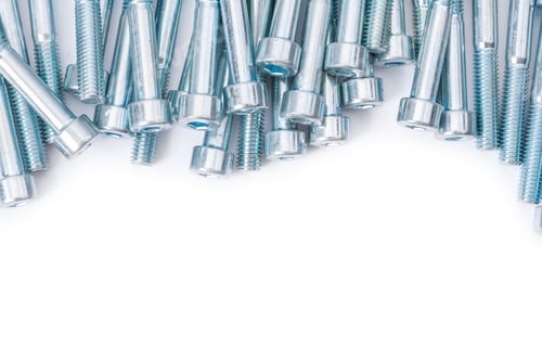 Preview: Industrial Background With Copyspace Long Bolts Isolated