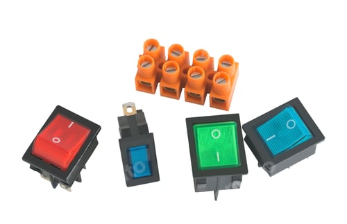 Preview: Electronic Component. Switch On White Background
