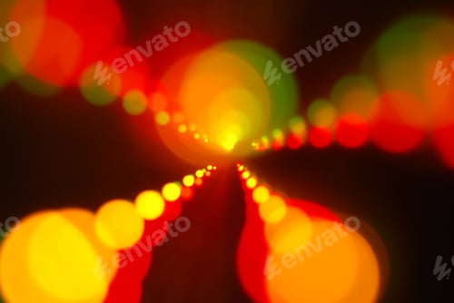 Preview: Glowing Christmas Lights (Blur Abstract Color Background)