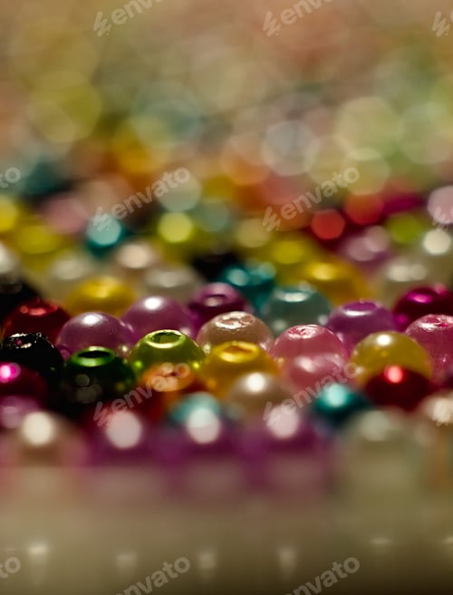 Preview: Detail Of Colored Beads Suitable For Background.