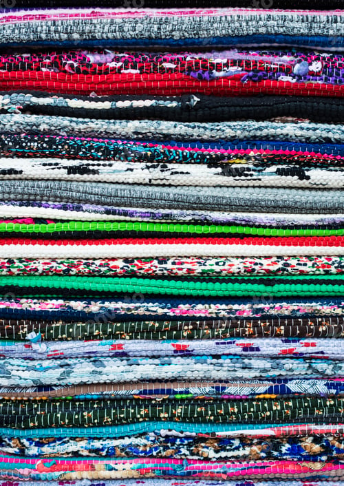 Preview: Colorful Background Striped Pattern Of Overlocked Binding On Carpets Or Textile In The Colours Of