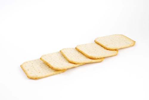 Preview: Rectangular Cheese Crackers Isolated On White Background