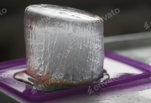 Preview: Ice Figure Painted With Watercolor. Children Creative Activity.