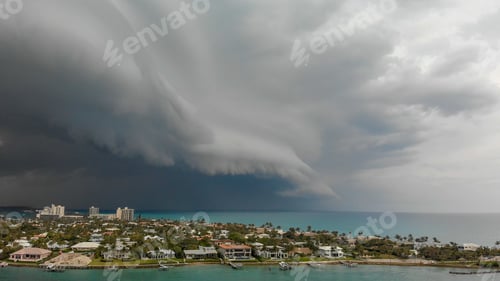 Preview: Aerial View Of Coutryside And Coastline From Dubois Park On A Stormy Day In Jupiter, Florida.