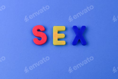 Preview: The Word Or Text Sex Written In The Alphabet With Colorful Letters On A Magnet.