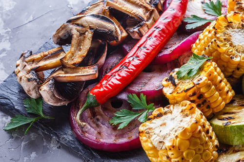 Preview: Delicious Fresh Grilled Vegetables On A Stone Plate