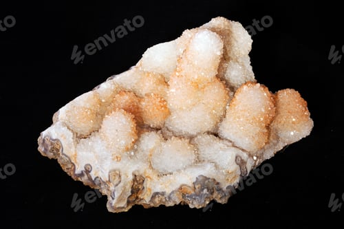 Preview: Calcite Mineral From The Group Of Carbonate On The Black Background