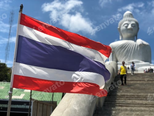 Preview: Thai Flag At The Big Buddha In Phuket Thailand