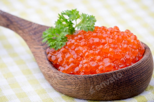 Preview: Red Caviar In The Wooden Spoon.