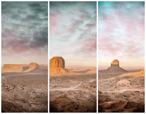 Preview: Rocks And Buttes Of Monument Valley At Sunset.