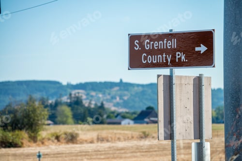 Preview: Stuart Grenfell County Park Sign Near Willamina And Sheridan, Or.