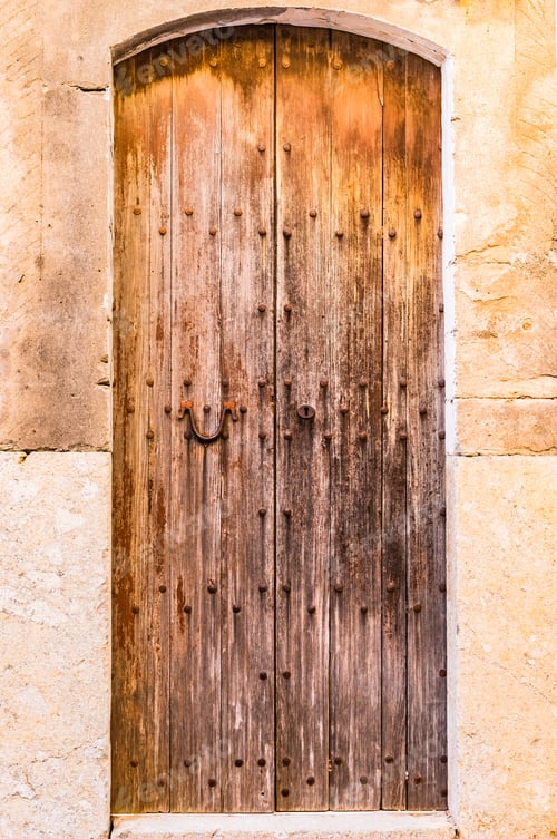 Preview: Old Weathered Brown Wooden Door.