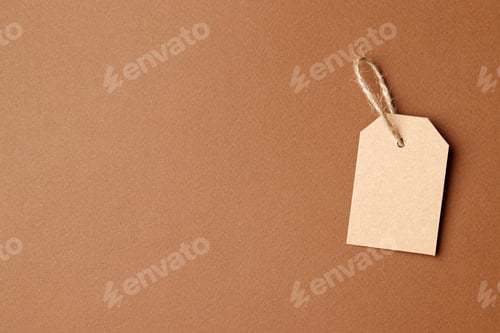 Preview: Blank Tag on Earth-Toned Background for Branding