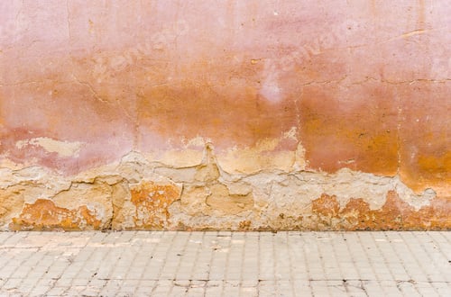 Preview: Damaged Wall Plaster With Street Sidewalk Background Texture.