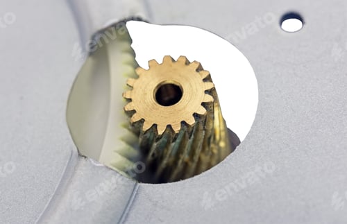 Preview: Closeup Plastic Gears From Inside A Laptop Printer