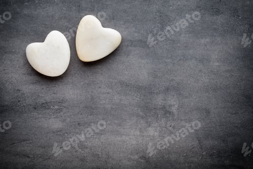 Preview: White Heart On The Gray Background.