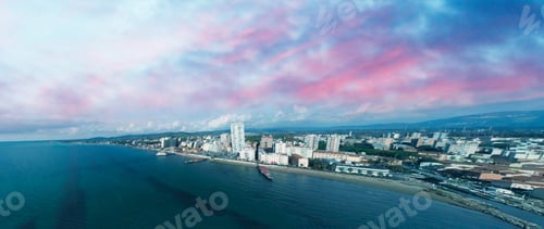 Preview: Aerial Panoramic View Of Follonica, Tuscany In A Autumn Afternoon.