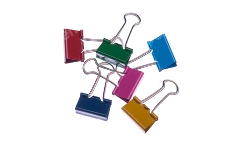 Preview: Colorful Binder Clips Isolated On White Background
