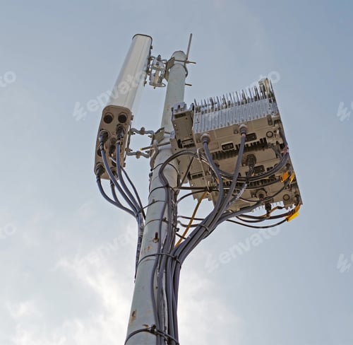 Preview: Tower With Aerials Of Cellular On A Background Sky