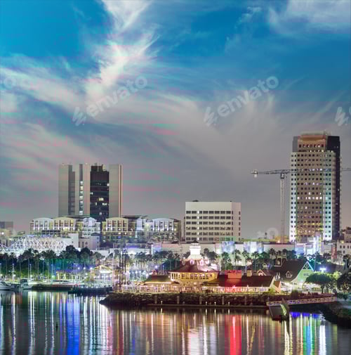 Preview: San Diego At Dusk, View From City Port.