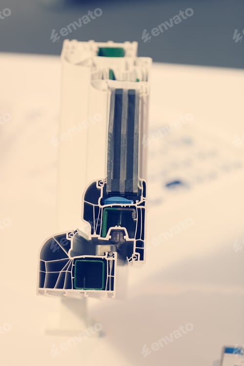Preview: Cross-Section Aluminum Window Frames, Note Shallow Depth Of Field