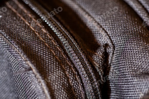 Preview: Zip Closure On Black Utility Fabric, Macro Detail