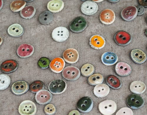 Preview: Modern, Colorful, Trendy Buttons For Dress Making, Sowing And Needle Crafts. Selective Focus