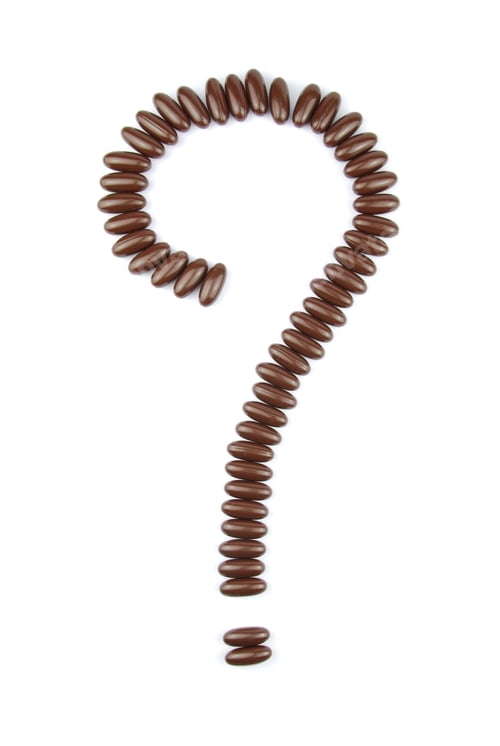 Preview: Question Mark Sign With Chocolate Candies (Isolated On White Background)