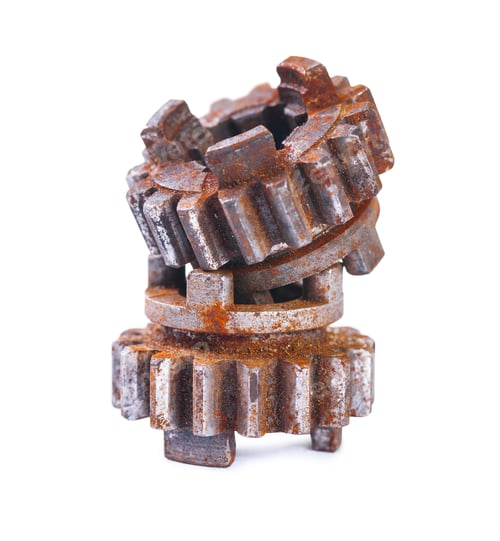 Preview: Two Old Rusted And Dusted Cogwheels Isolated