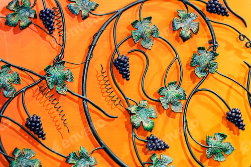 Preview: Details, Structure And Ornaments Of Wrought Iron Fence With Gate
